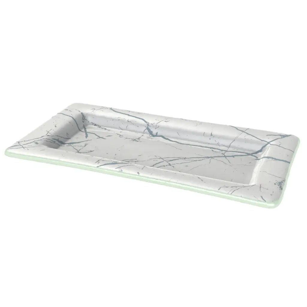 Bathroom Amenity Tray in Light Silver Gray - Hotel Bathroom Accents - 3/4 View