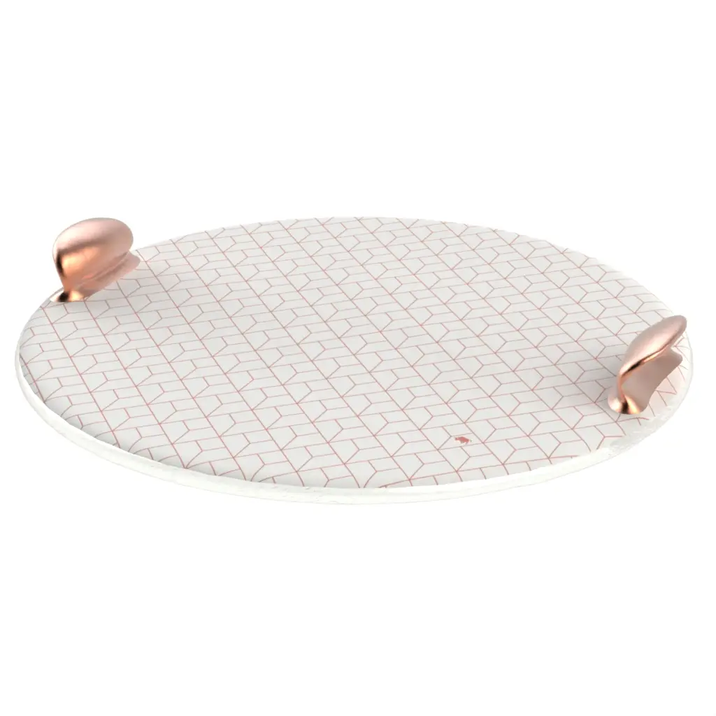 Accent Tray in Milk White - Hotel Room Decor - 3/4 View