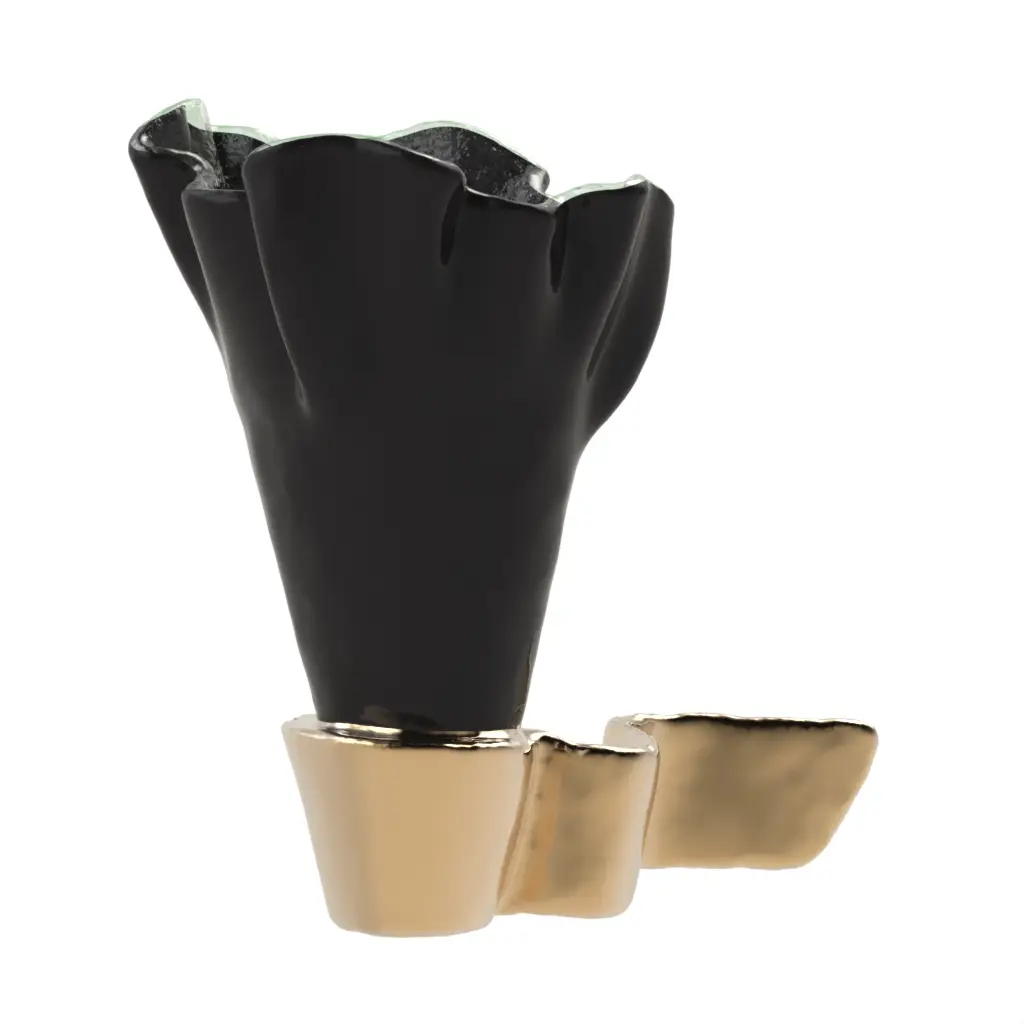 Accent Vase in Black - Hotel Room Decor - 3/4 View
