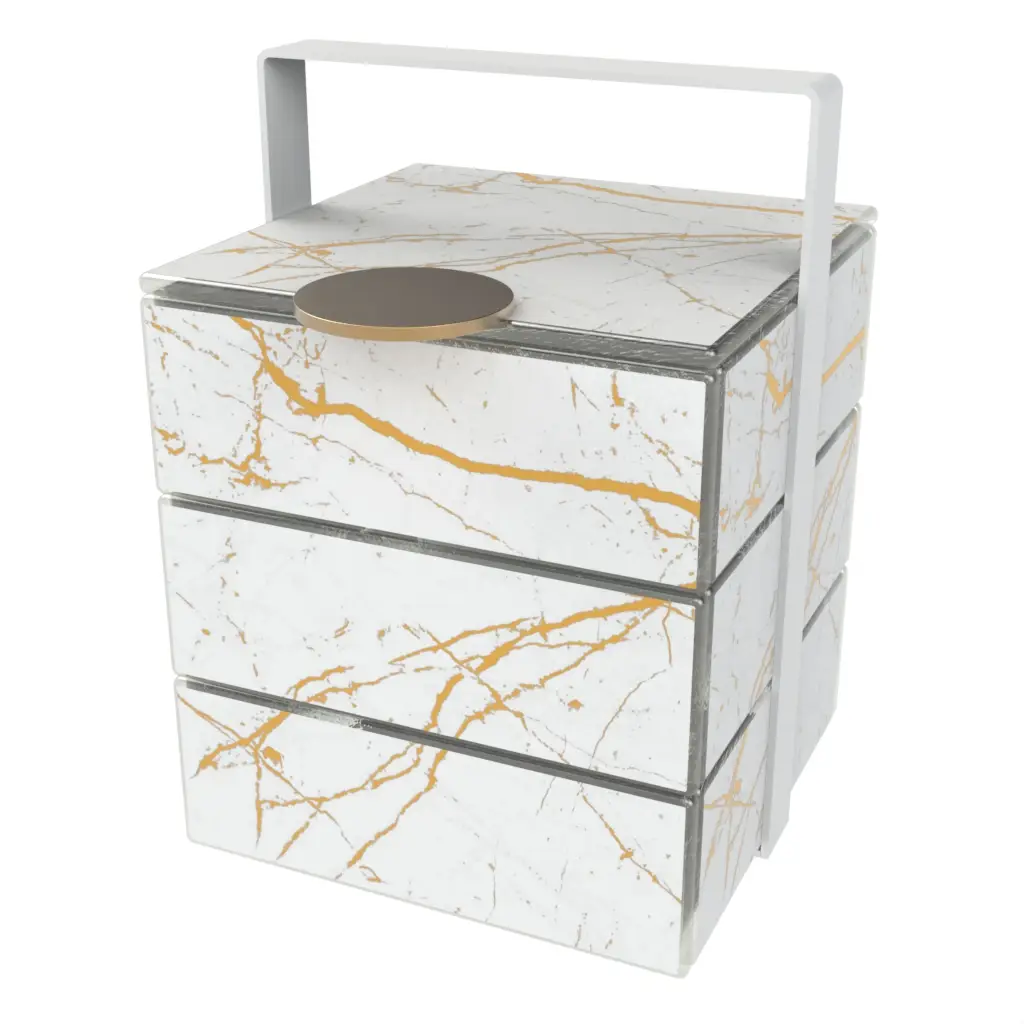 Afternoon Tea Bento Box in Milk White - Specialty Serveware - 3/4 View