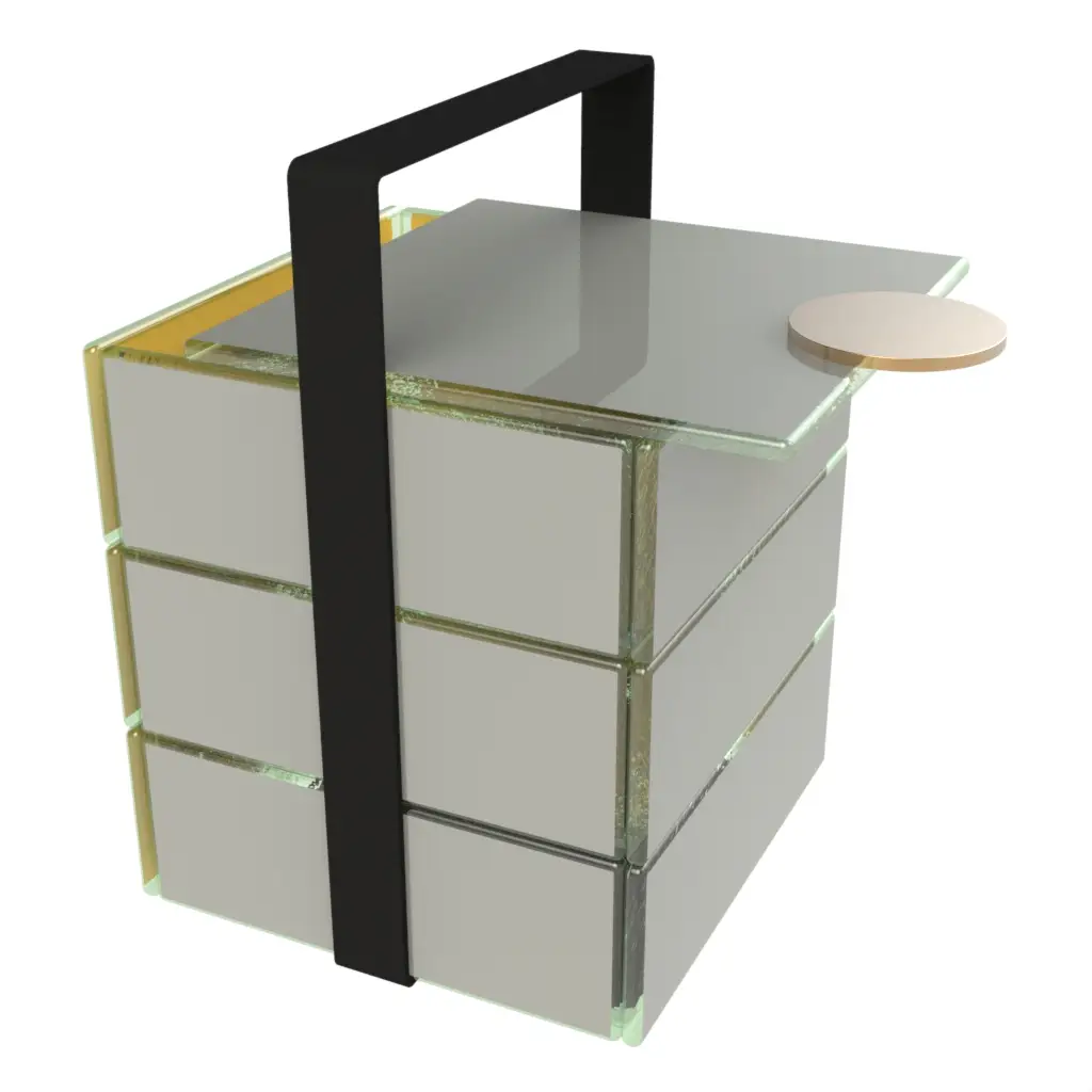 Afternoon Tea Bento Box in Dark Silver Gray - Specialty Serveware - 3/4 View