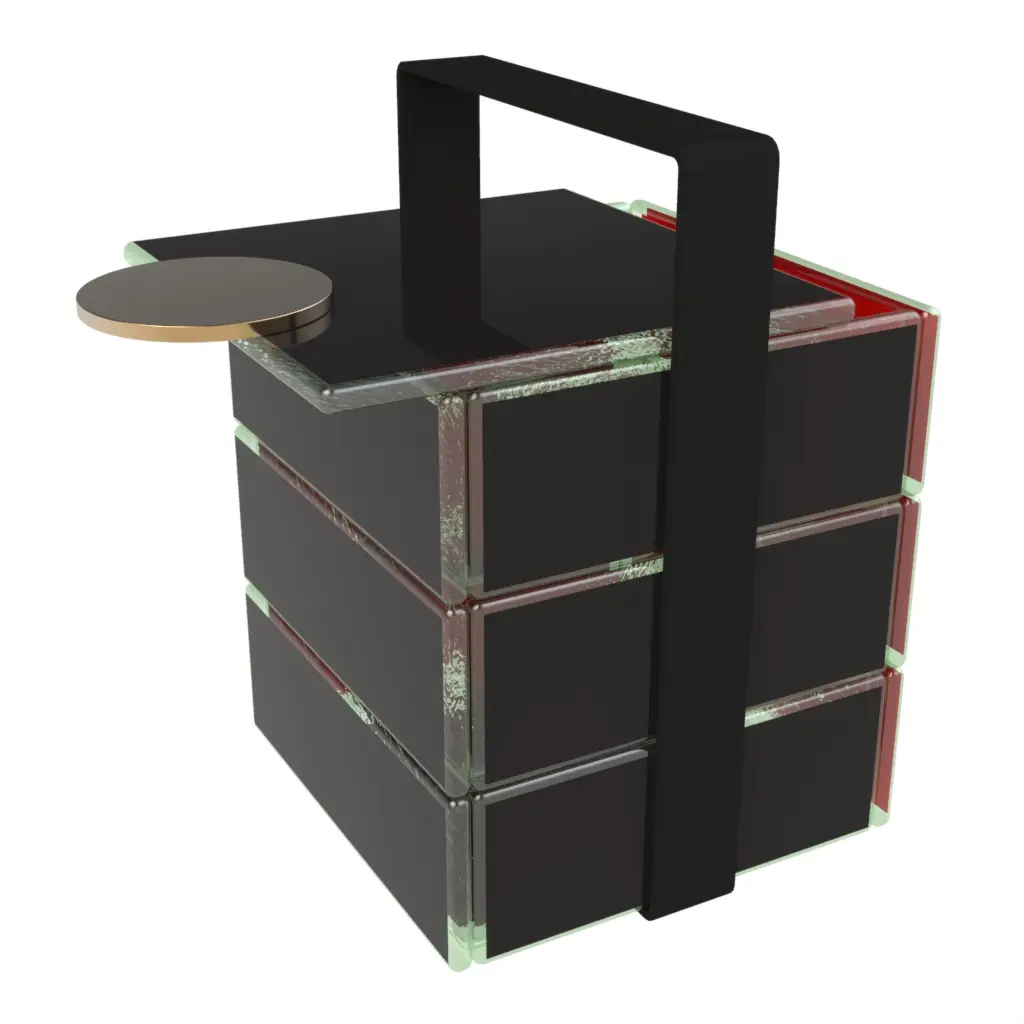 Black Bento Box in Black - Specialty Serveware - 3/4 View