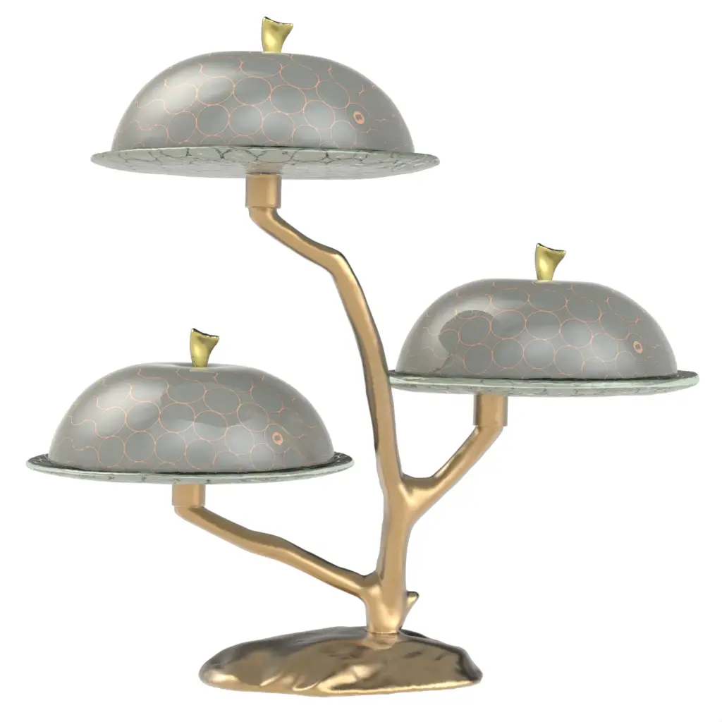 Cake Pedestal With Dome in Dark Silver Gray - Cake Stands - 3/4 View