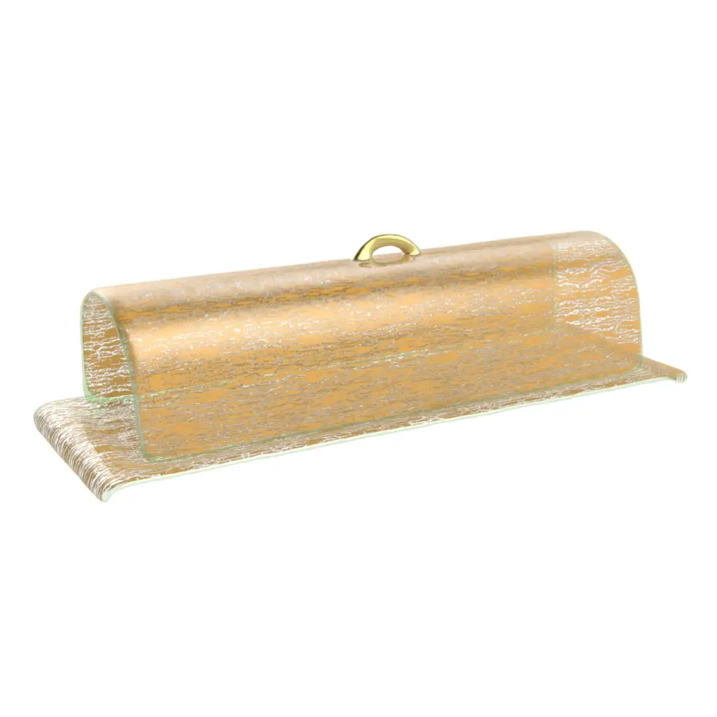 Cloche Plate in Matte Gold - Welcome Amenities - 3/4 View