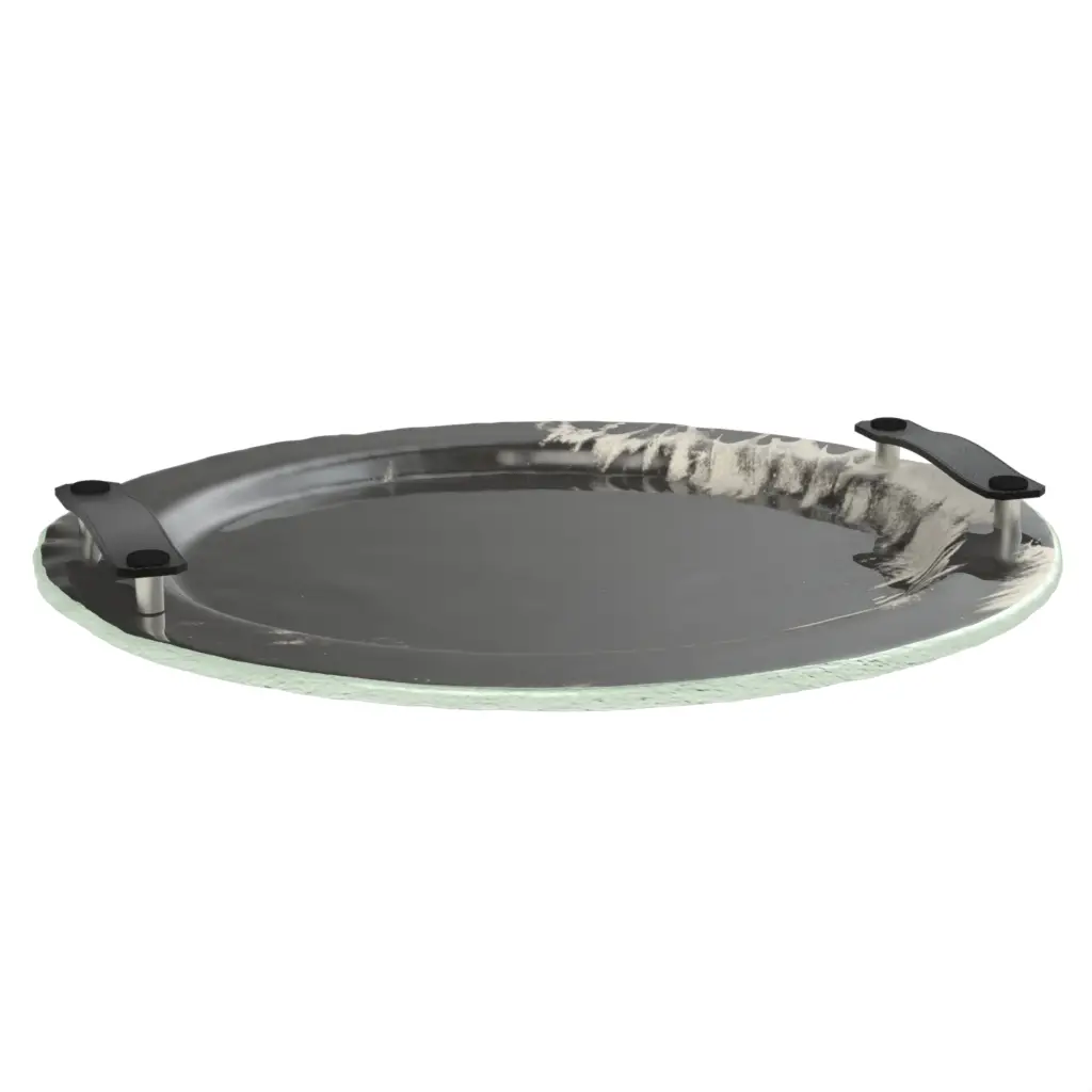 Decorative Accent Tray in Dark Gray - Hotel Room Decor - 3/4 View