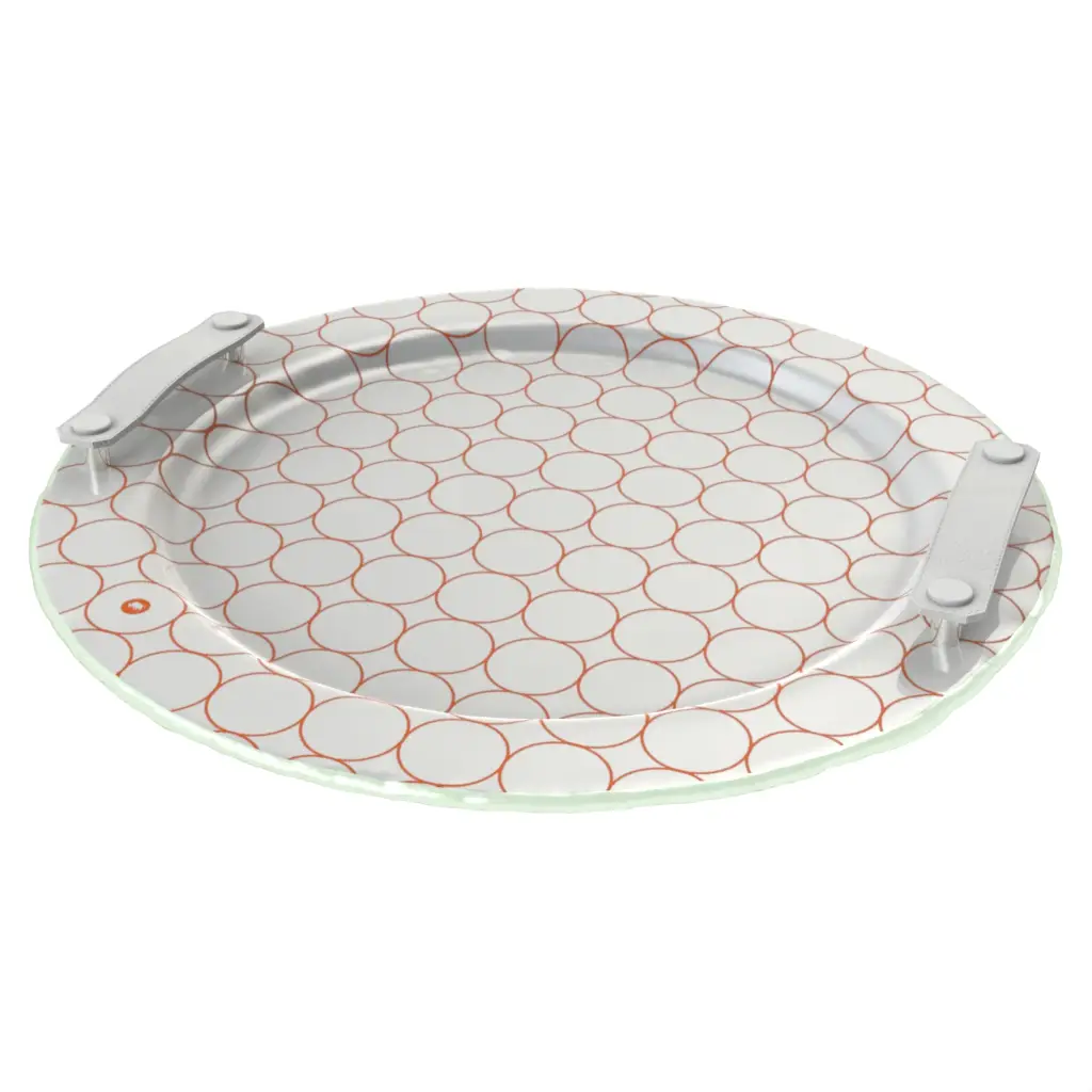 Decorative Accent Tray in Light Silver Gray - Hotel Room Decor - 3/4 View
