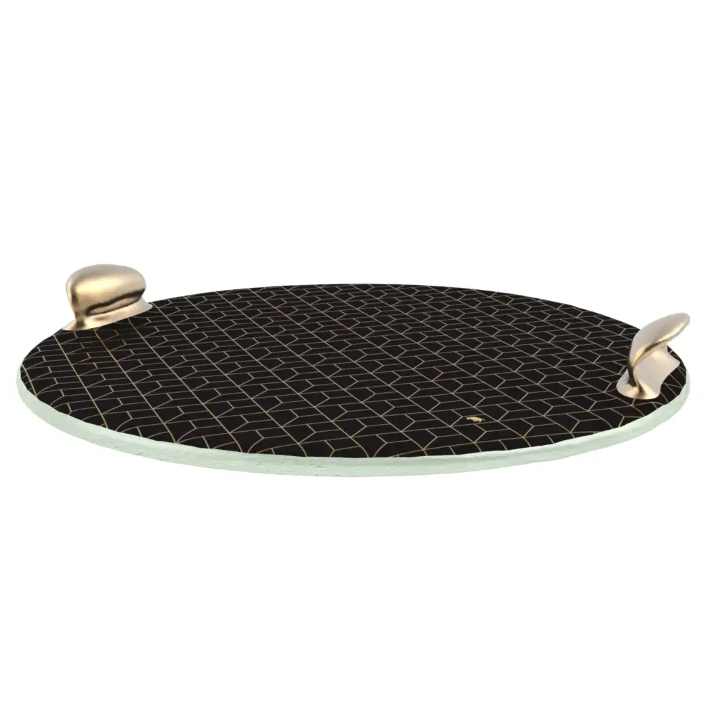 Decorative Accent Tray in Black - Hotel Room Decor - 3/4 View