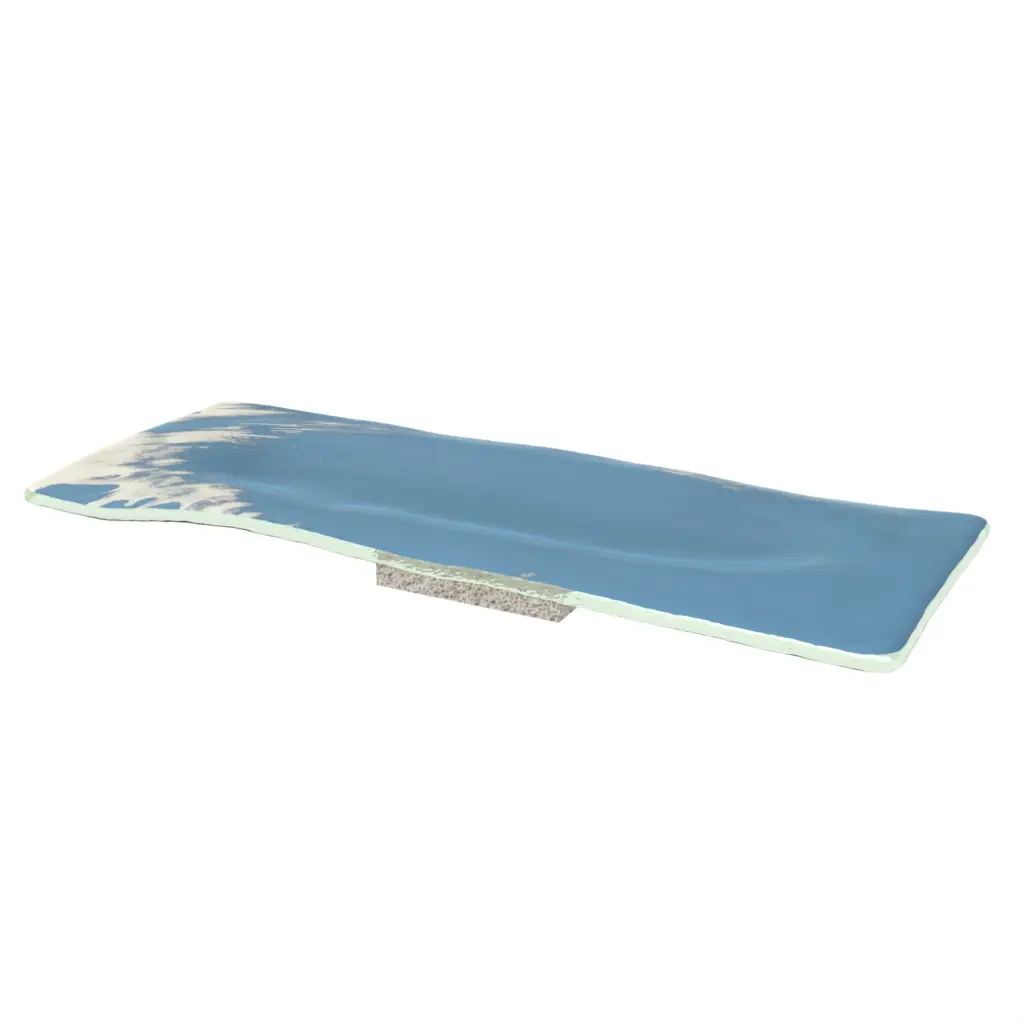 Decorative Accent Tray in Niagara Blue - Hotel Room Decor - 3/4 View