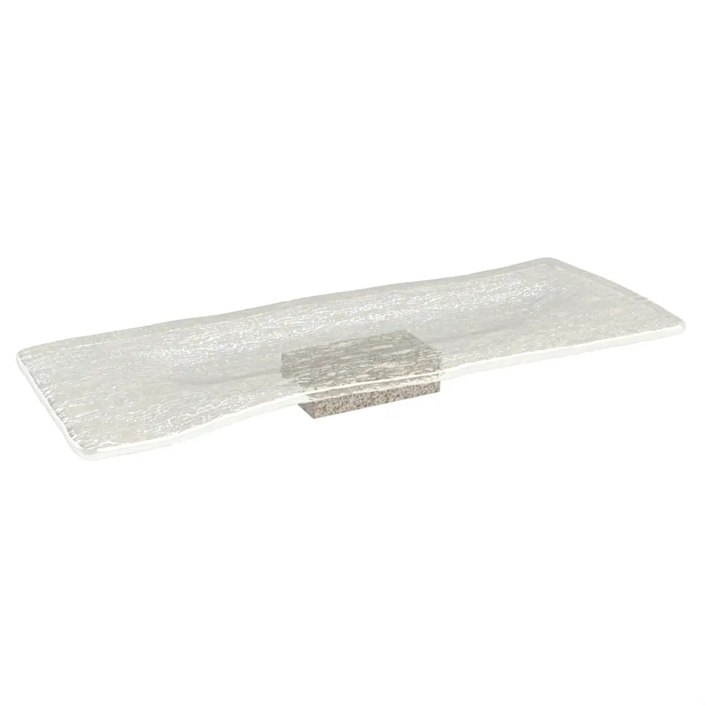 Decorative Accent Tray in Birch White - Hotel Room Decor - 3/4 View