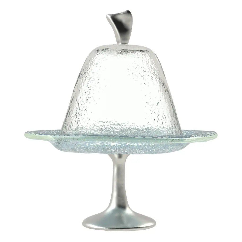 Dome Plate Cover in Light Blue - Cake Stands - 3/4 View