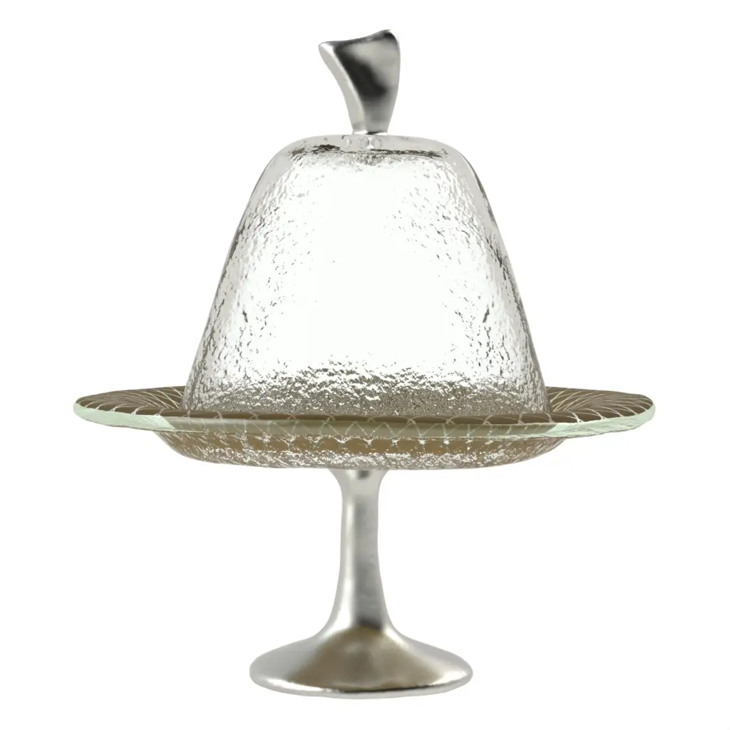 Dome Plate Cover in Olive Green - Cake Stands - 3/4 View