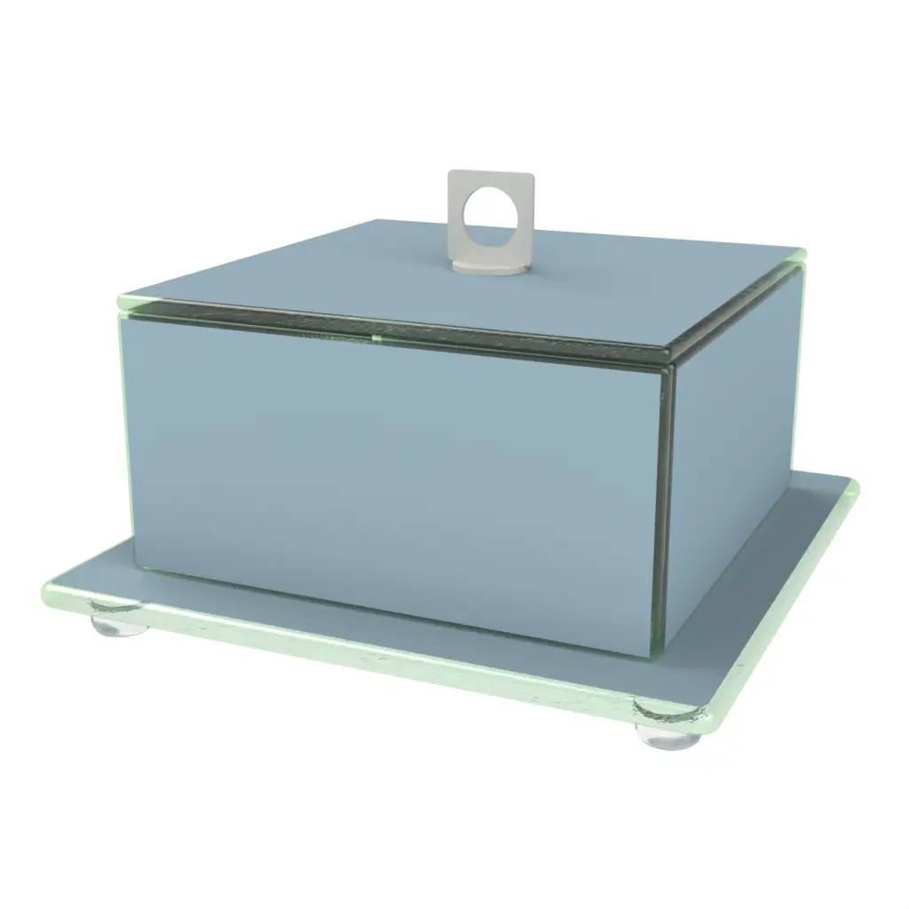 Dome Plate Cover in Light Blue - Welcome Amenities - 3/4 View