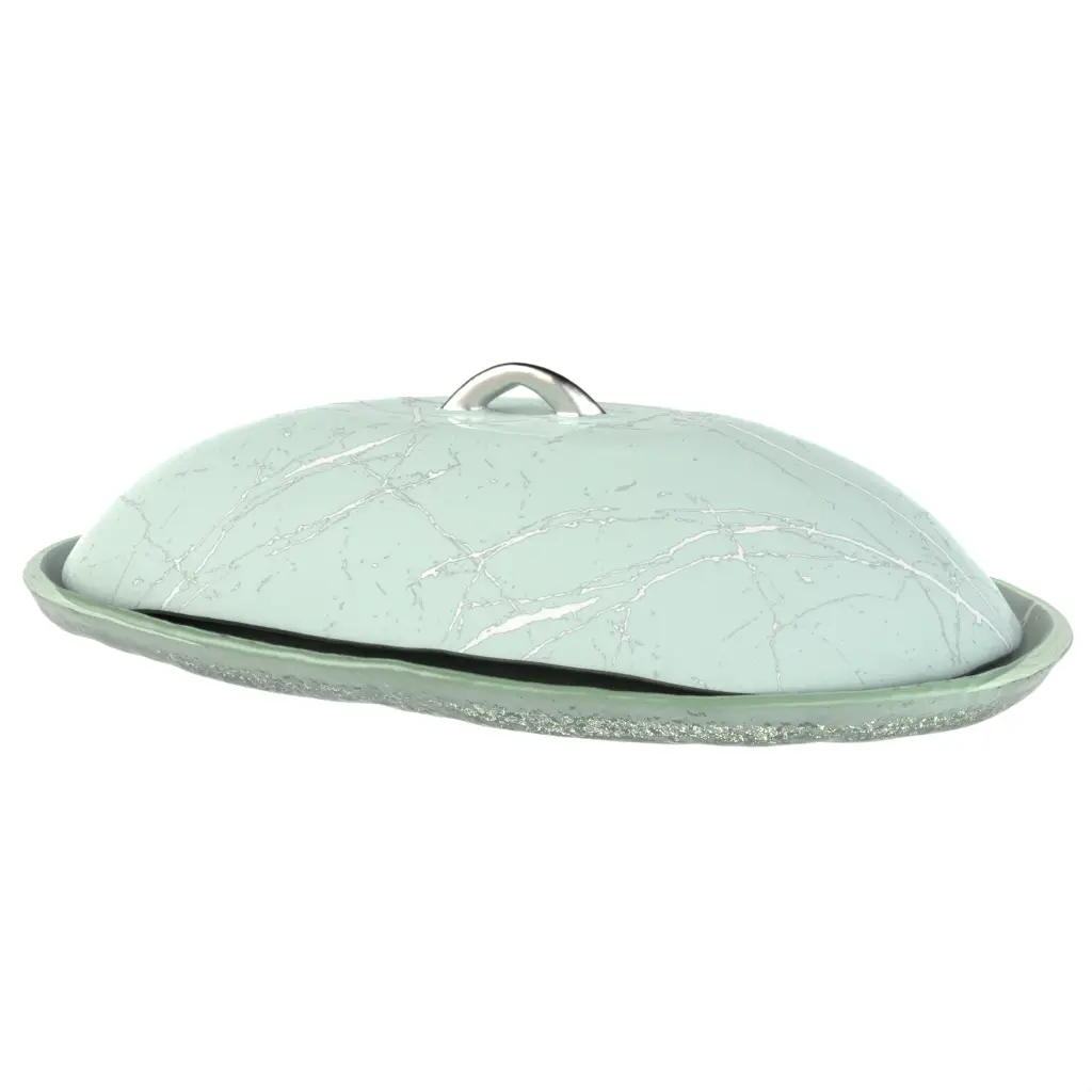 Dome Plate Cover in Teal Turquoise - Welcome Amenities - 3/4 View