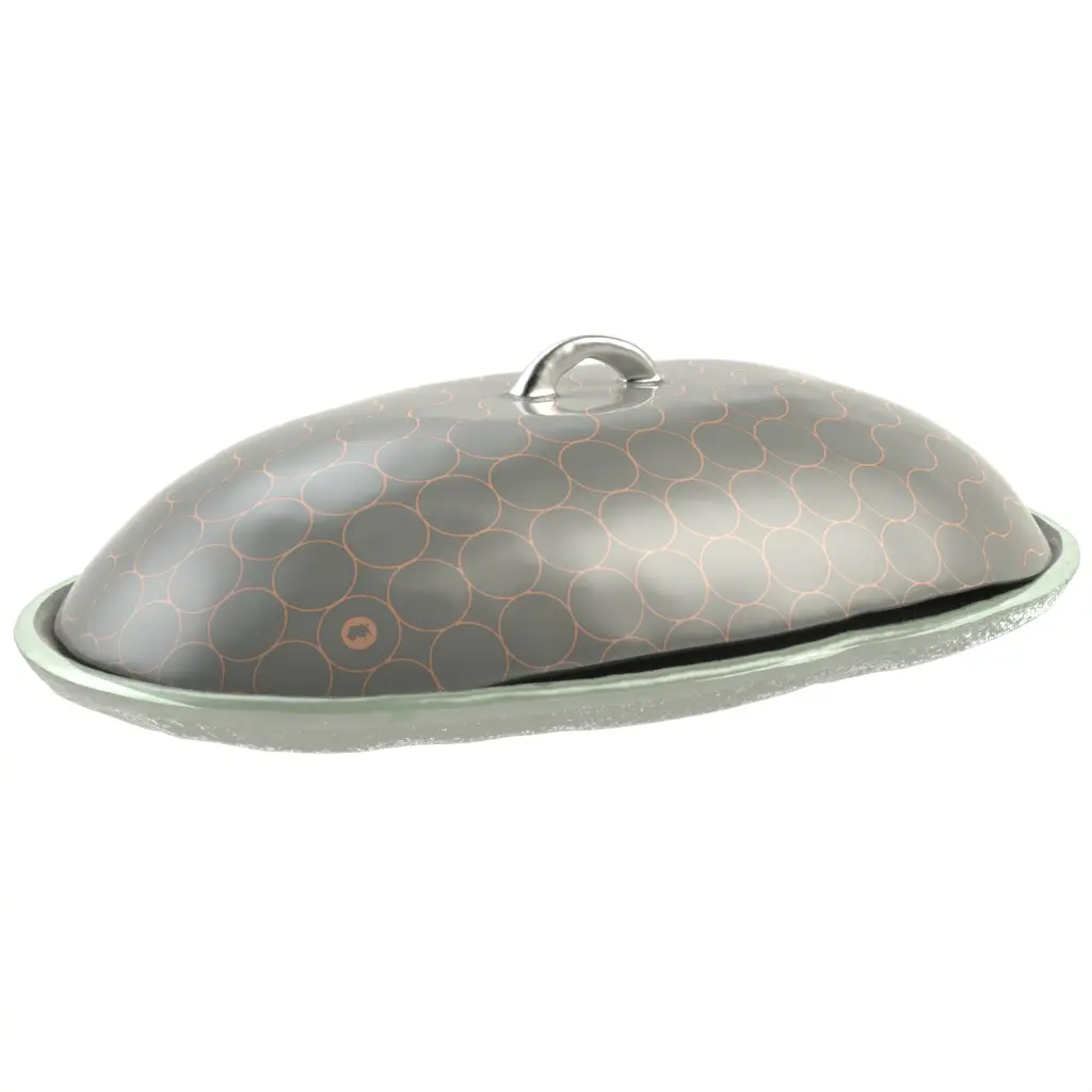 Dome Plate Cover in Dark Silver Gray - Welcome Amenities - 3/4 View