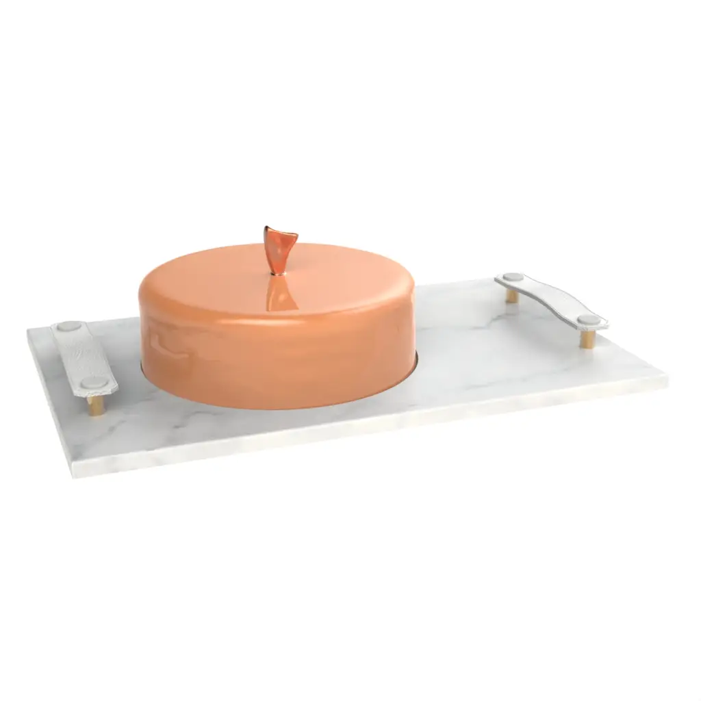 Dome Plate Cover in Apricot Crush - Welcome Amenities - 3/4 View