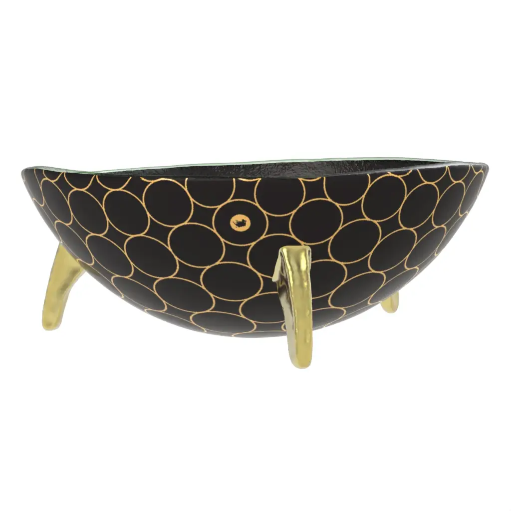 Footed Bowl in Black - Welcome Amenities - 3/4 View