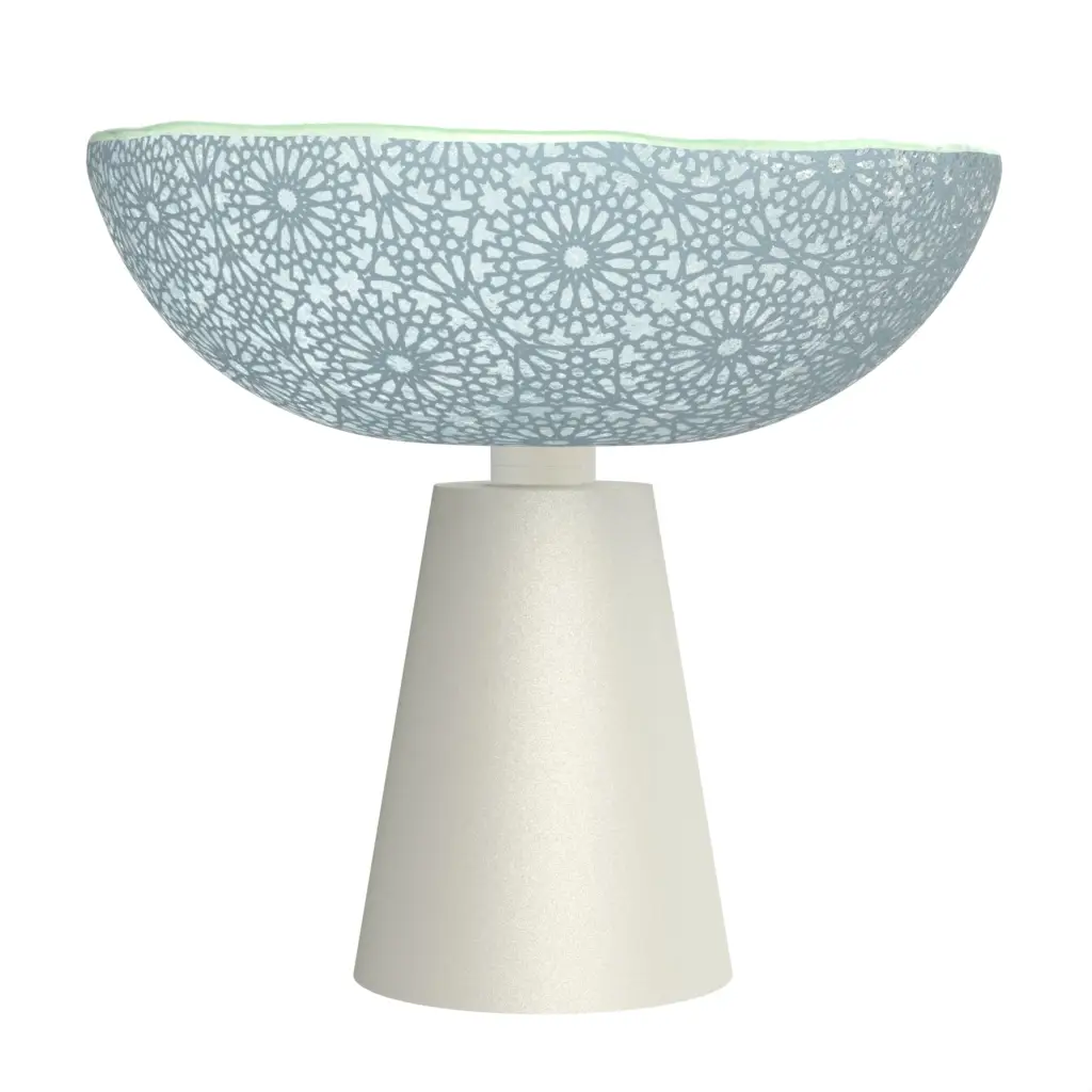 Footed Bowl in Light Blue - Welcome Amenities - 3/4 View