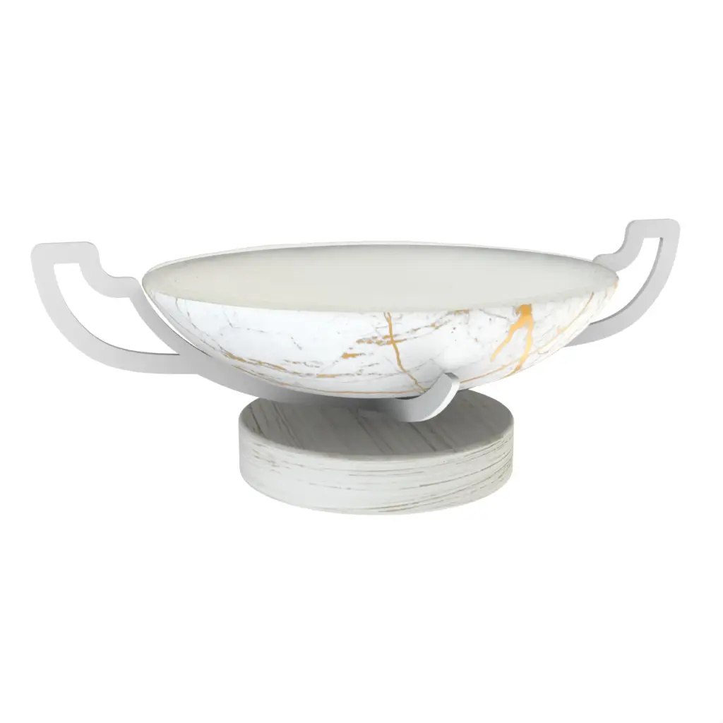 Footed Bowl in Milk White - Welcome Amenities - 3/4 View
