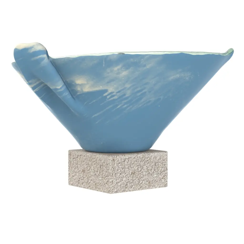 Footed Bowl in Niagara Blue - Welcome Amenities - 3/4 View
