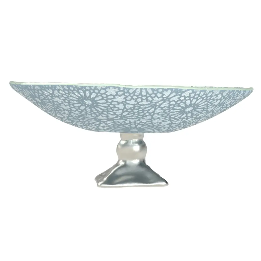 Footed Bowl Centerpiece in Light Blue - Welcome Amenities - 3/4 View