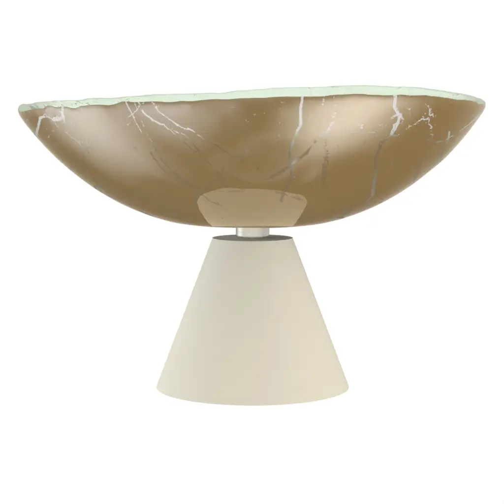 Footed Bowl Centerpiece In Olive Gray - Welcome Amenities - 3/4 View