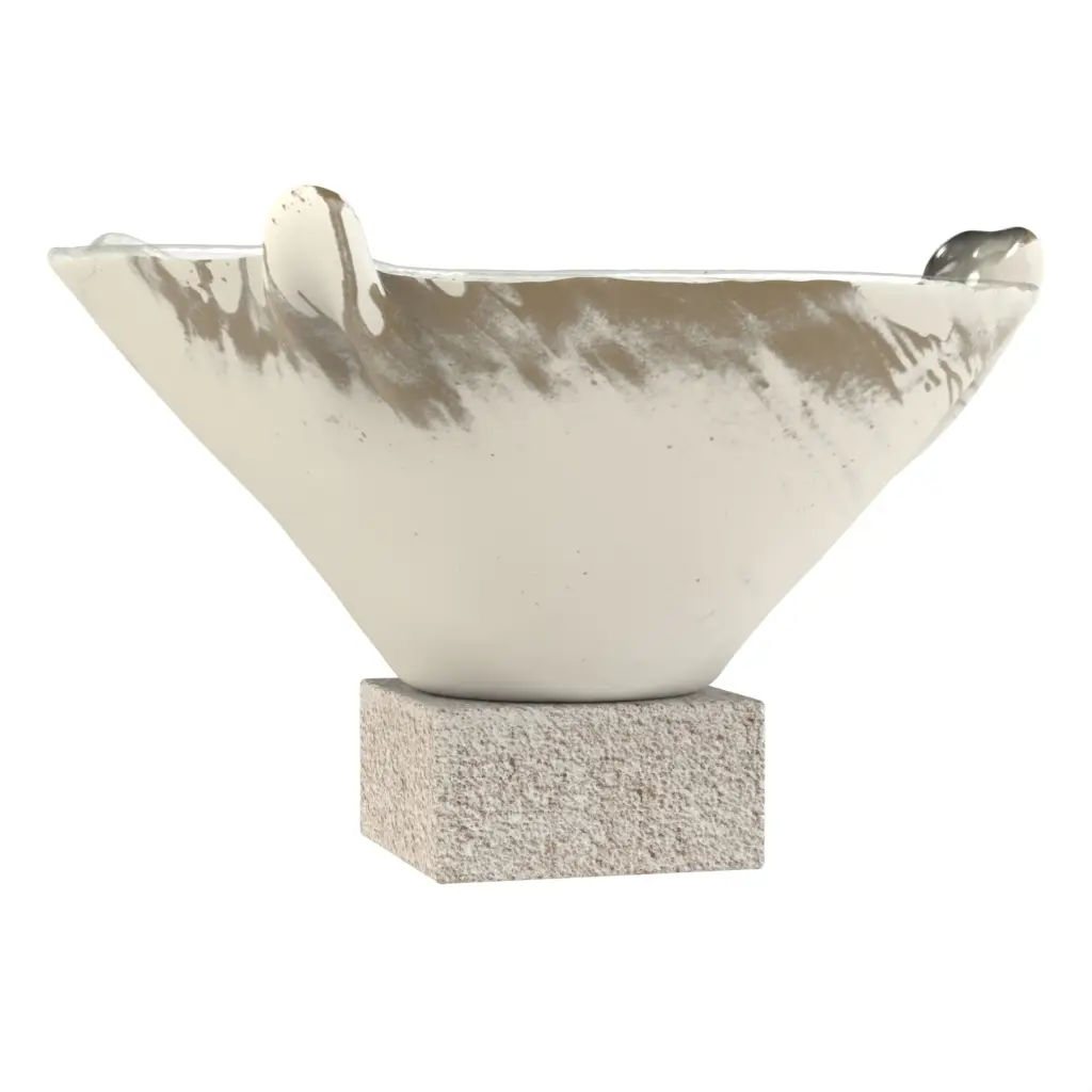 Footed Bowl Centerpiece in Birch White - Welcome Amenities - 3/4 View