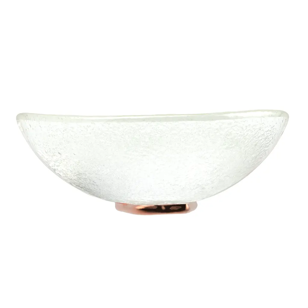 Footed Fruit Bowl in Glass With Texture - Welcome Amenities - 3/4 View