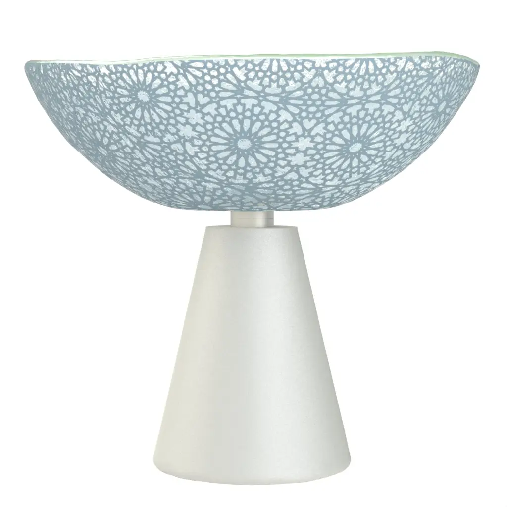 Footed Fruit Bowl in Light Blue - Welcome Amenities - 3/4 View