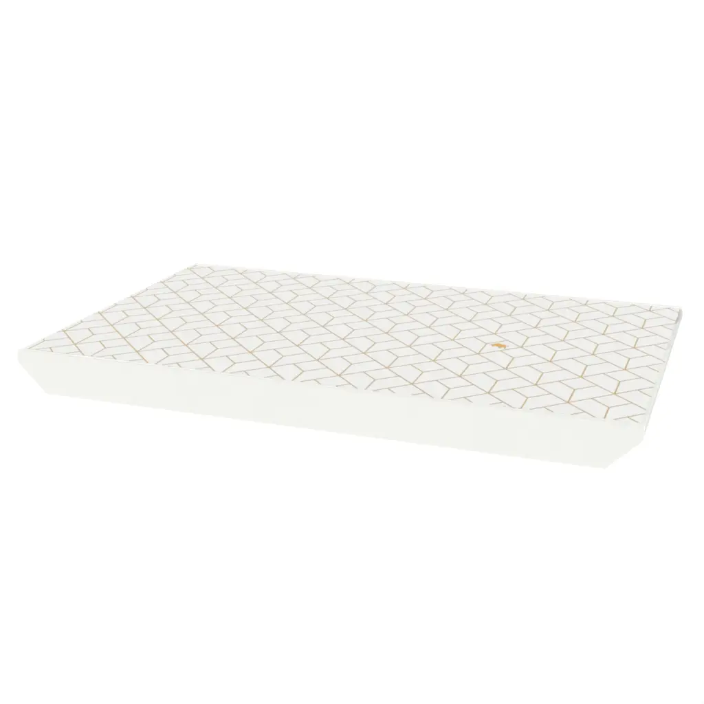 Footed Tray in Milk White - Hotel Room Decor - 3/4 View