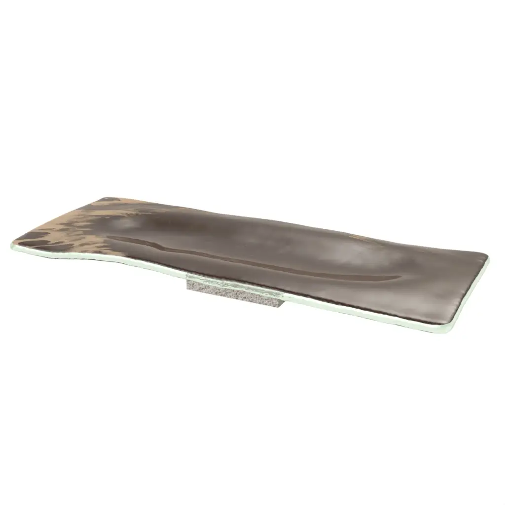 Footed Tray in Golden Brown - Hotel Room Decor - 3/4 View