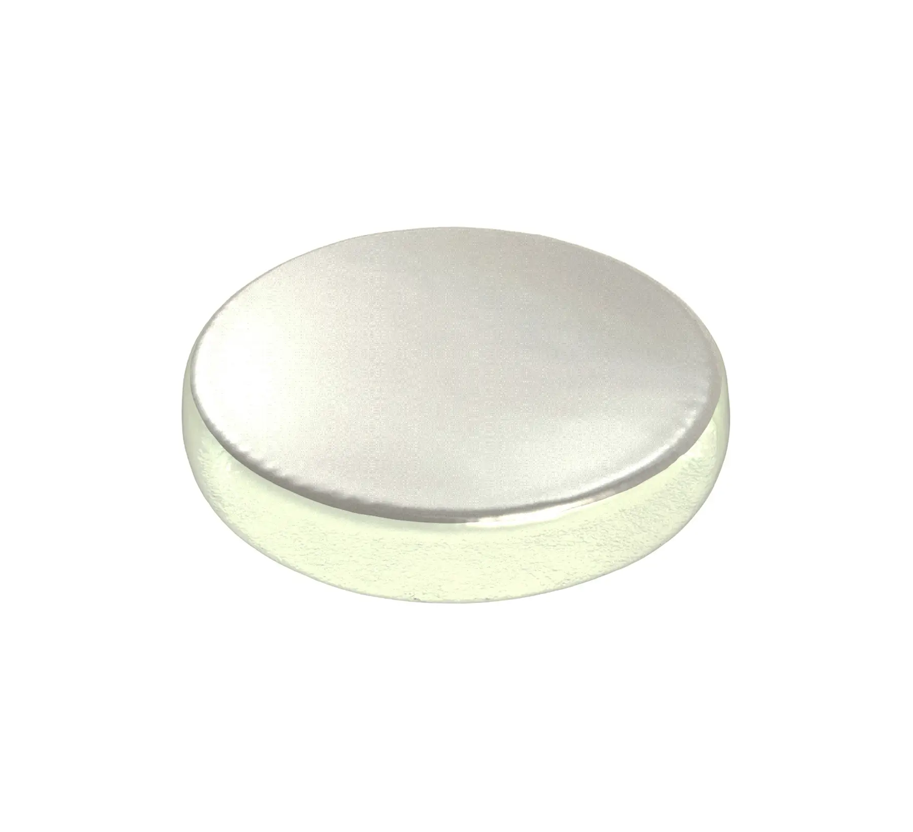 Glass Butter Pat in Lily White - Bread & Butter - 3/4 View