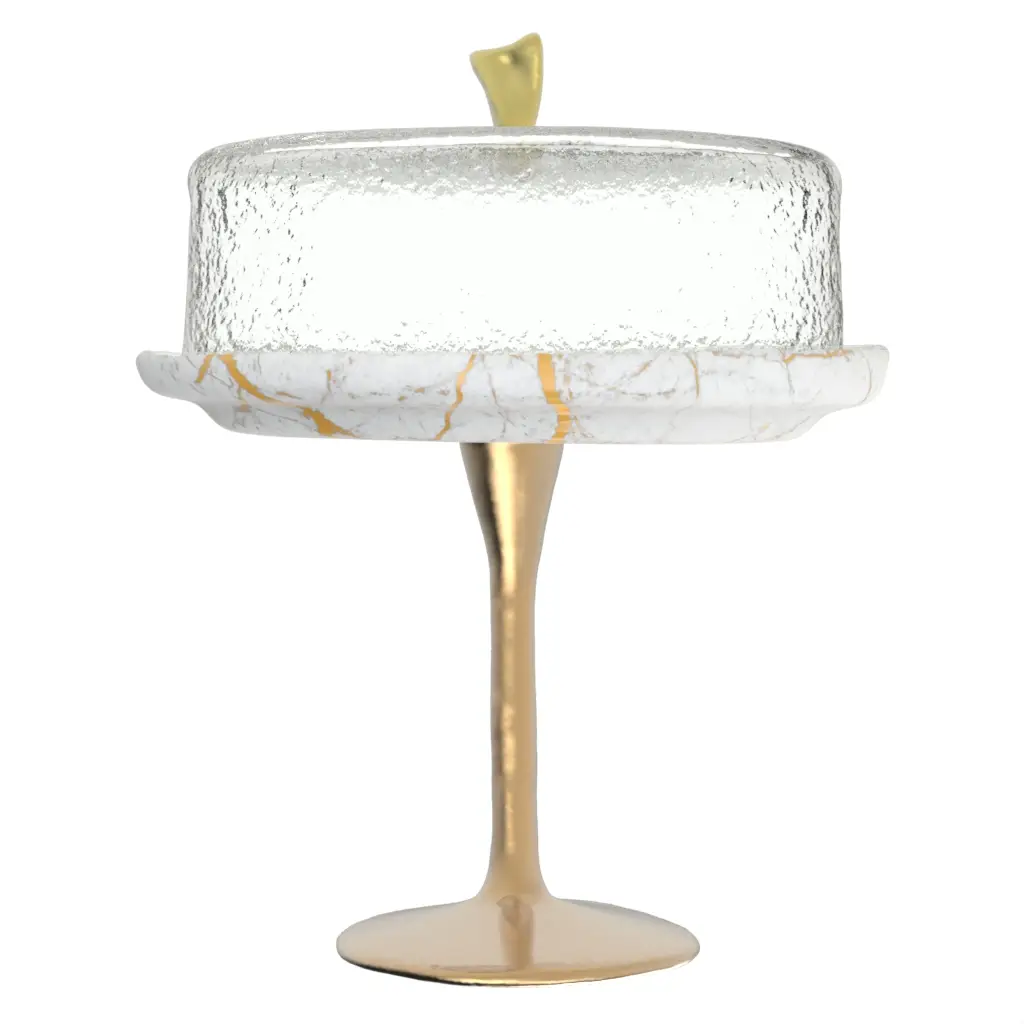 Glass Cake Stand Dome in Milk White - Cake Stands - 3/4 View