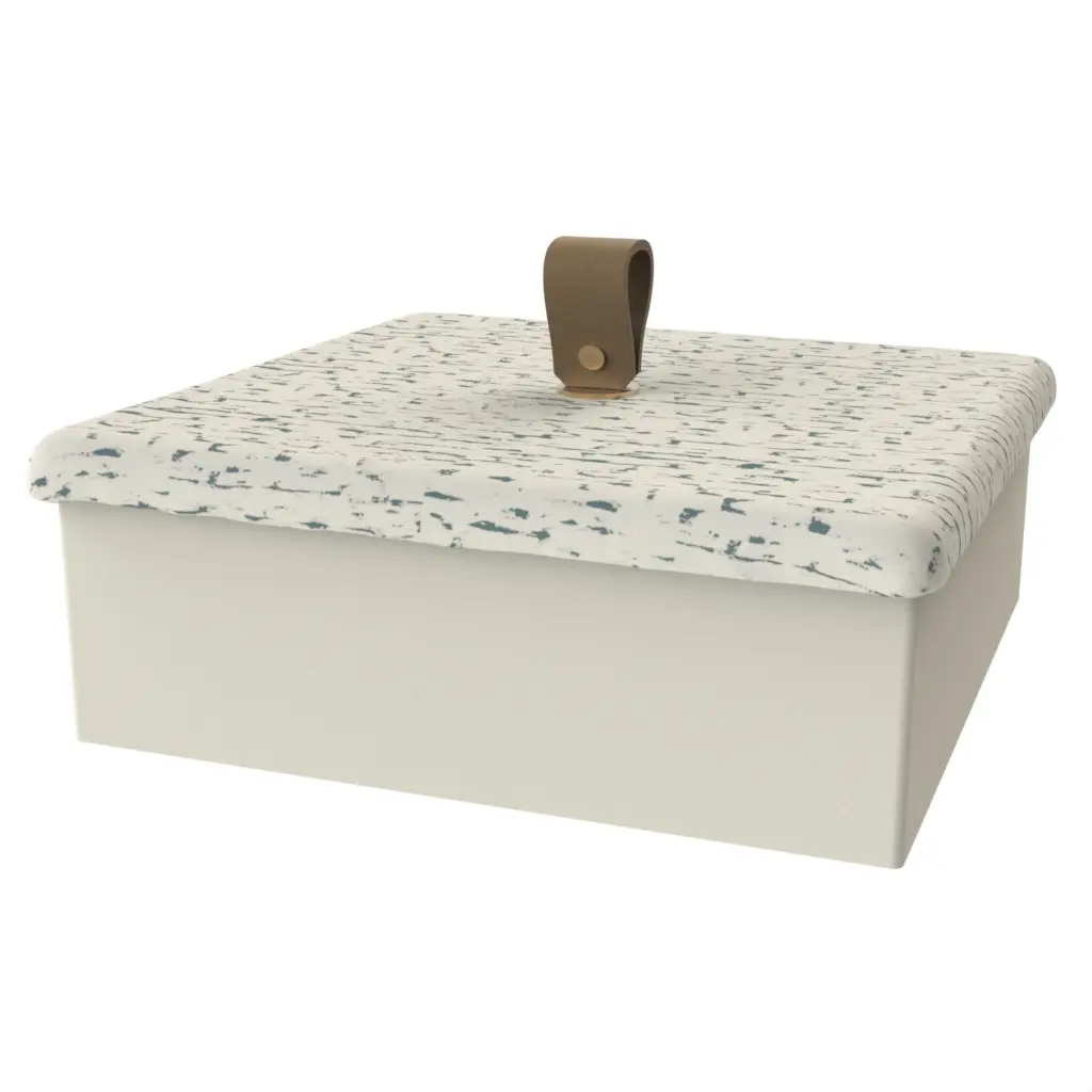 Glass Compartment Box in Birch White - Welcome Amenities - 3/4 View