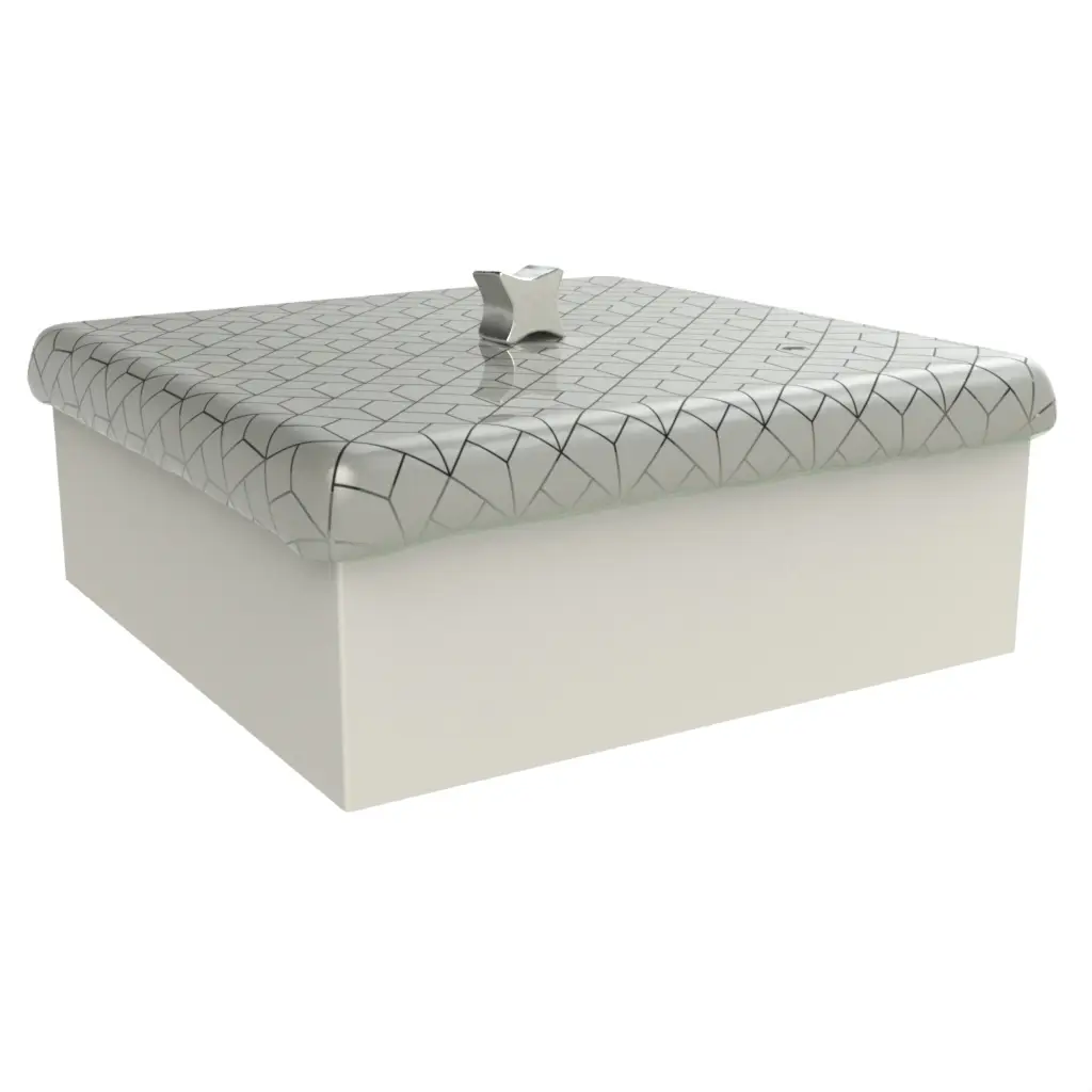 Glass Compartment Box in Dark Silver Gray - Serving Dishes - 3/4 View