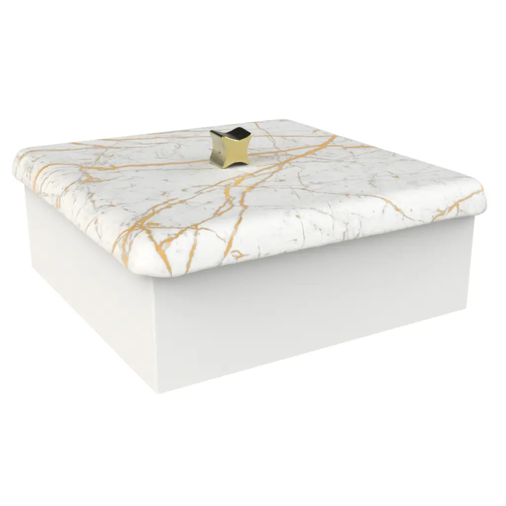 Glass Compartment Box in Milk White - Serving Dishes - 3/4 View
