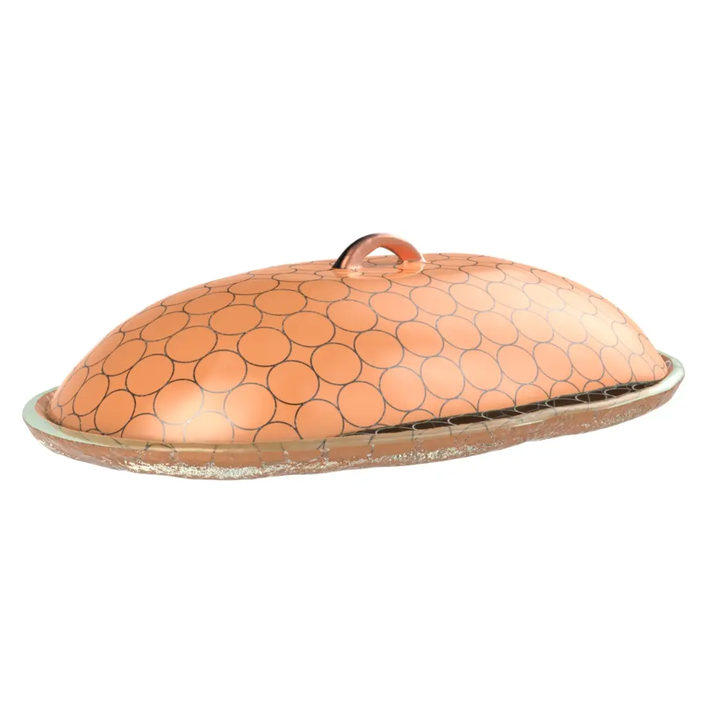 Glass Domed Serving Tray in Apricot Crush - Welcome Amenities - 3/4 View