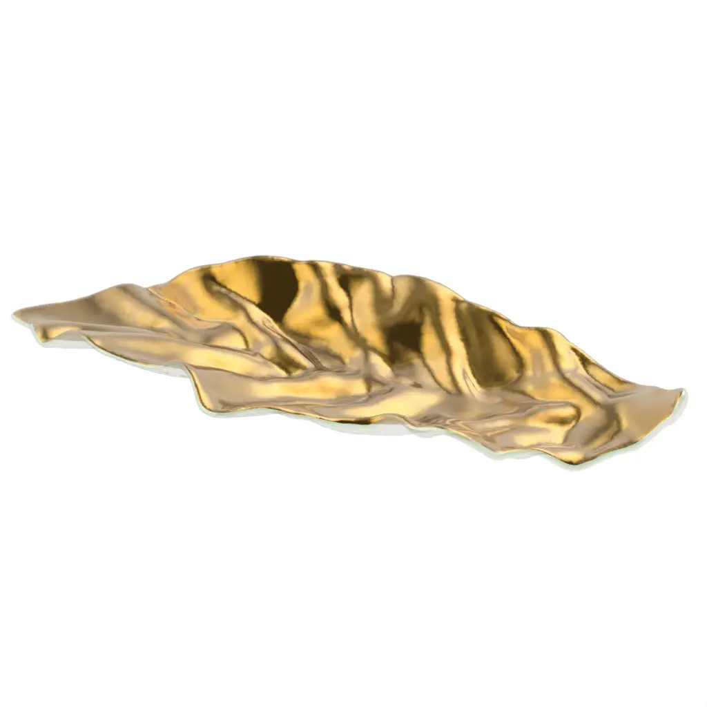 Gold Fruit Bowl in Pure Gold - Welcome Amenities - 3/4 View