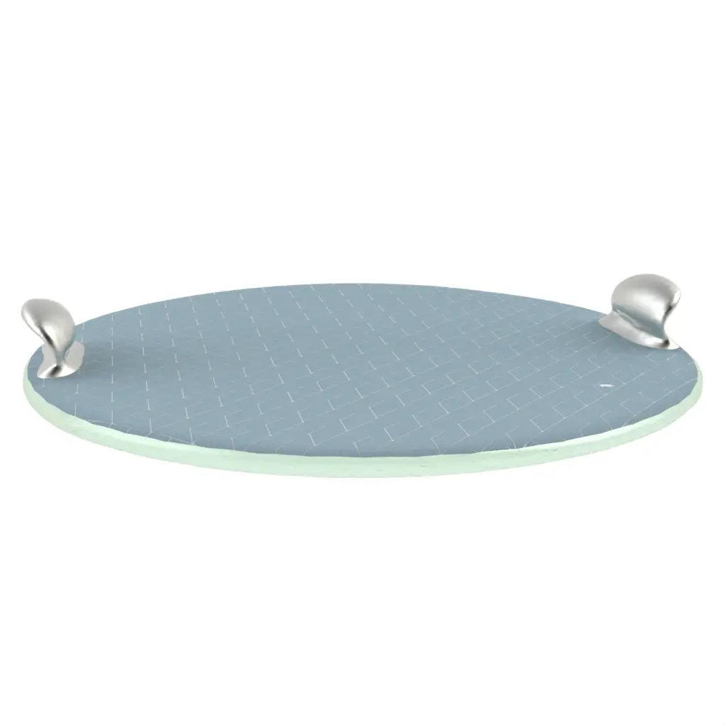 Handled Tray in Light Blue - Hotel Room Decor - 3/4 View