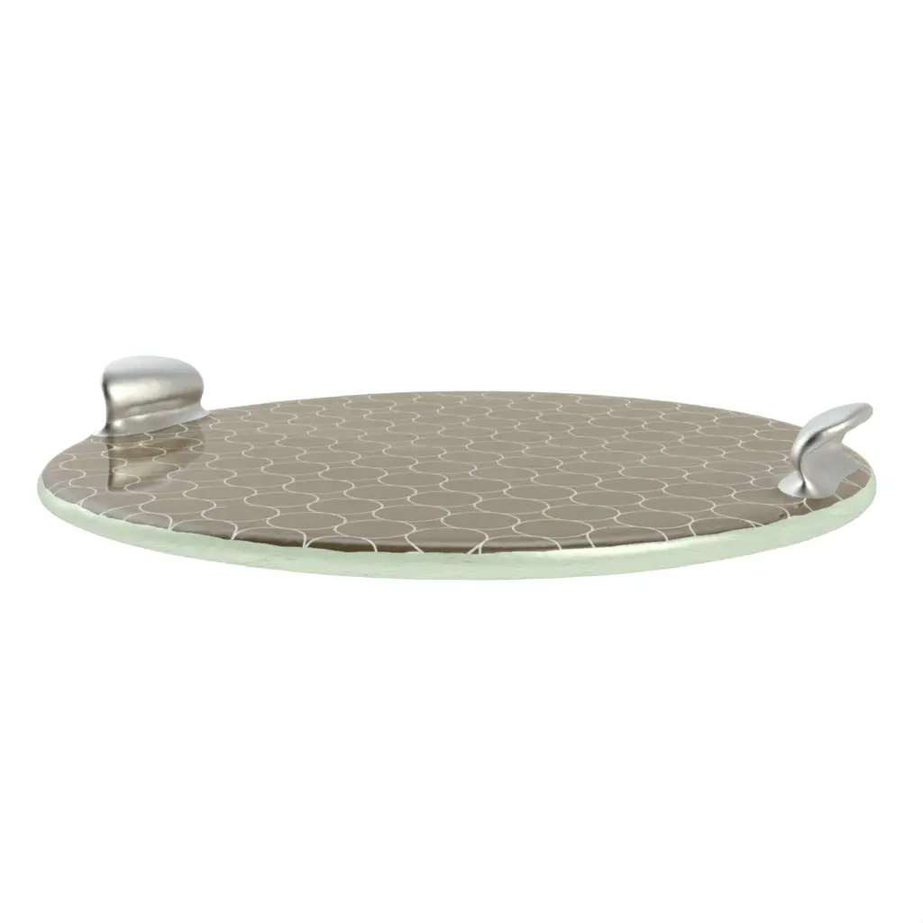 Handled Tray in Olive Green - Hotel Room Decor - 3/4 View