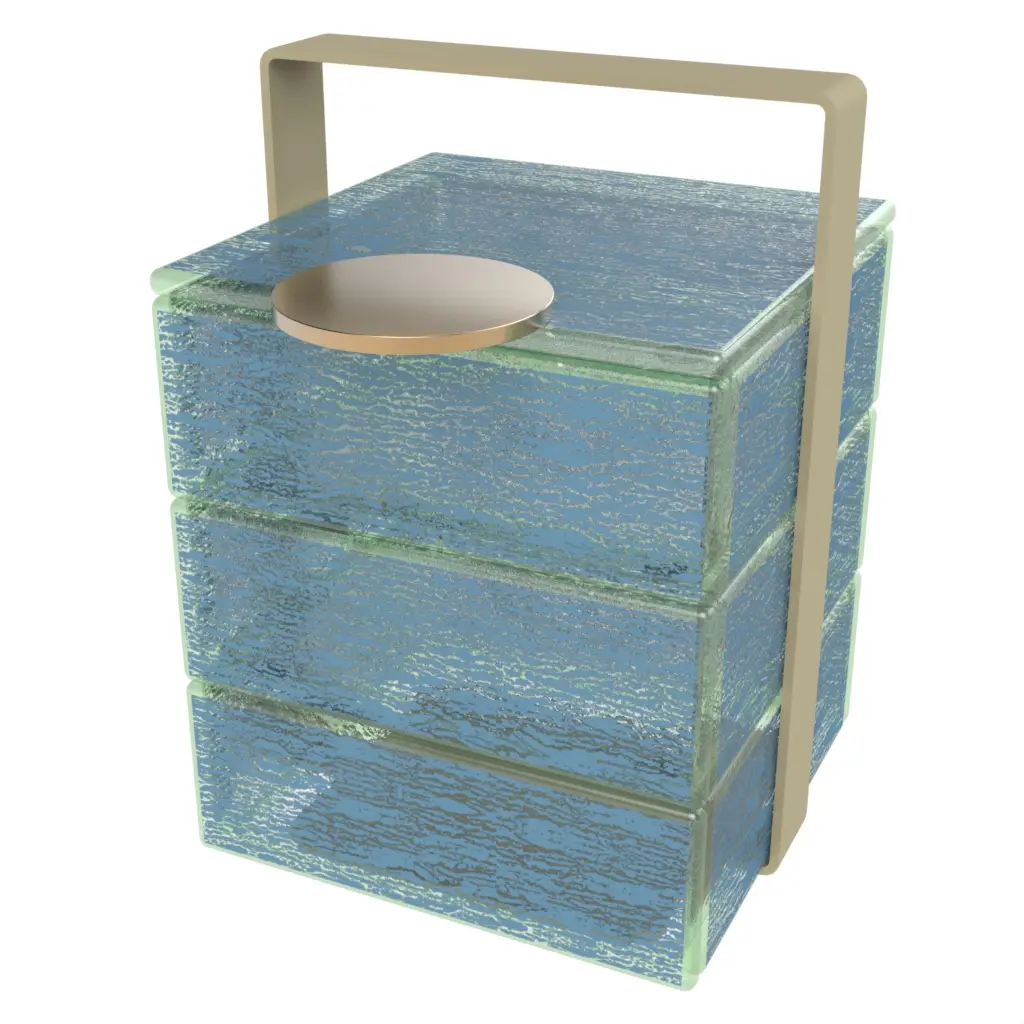 3 Tier Bento Box - Specialty Serveware | MyGlassStudio - 3/4 View