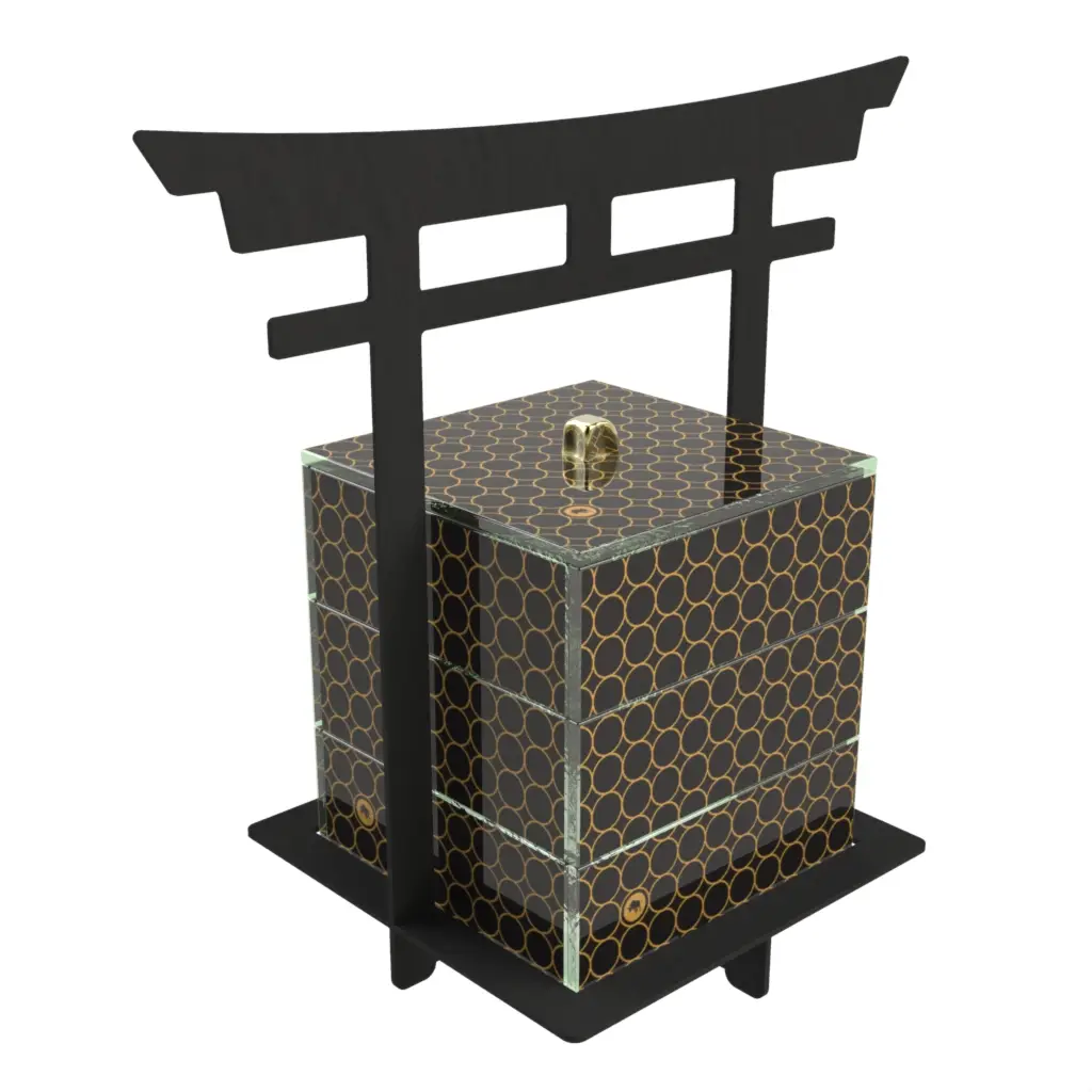 Japanese Style Bento Box in Black - Specialty Serveware - 3/4 View