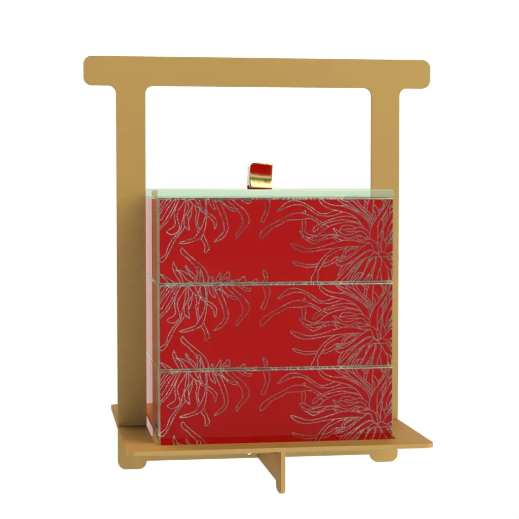 Jubako Bento Box in Chinese Red - Specialty Serveware - 3/4 View