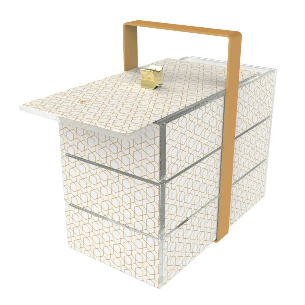Luxury Bento Box in Milk White - Specialty Serveware - 3/4 View