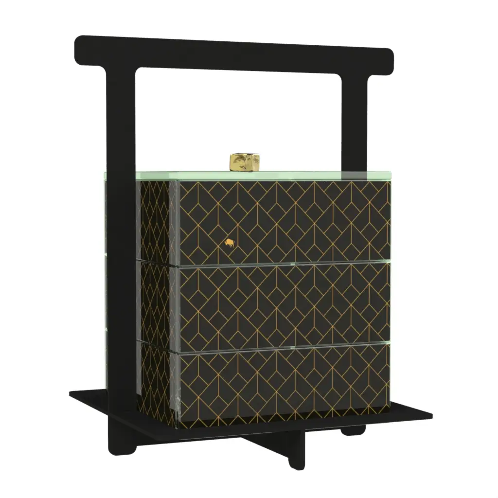 Luxury Bento Box in Raven Black - Specialty Serveware - 3/4 View