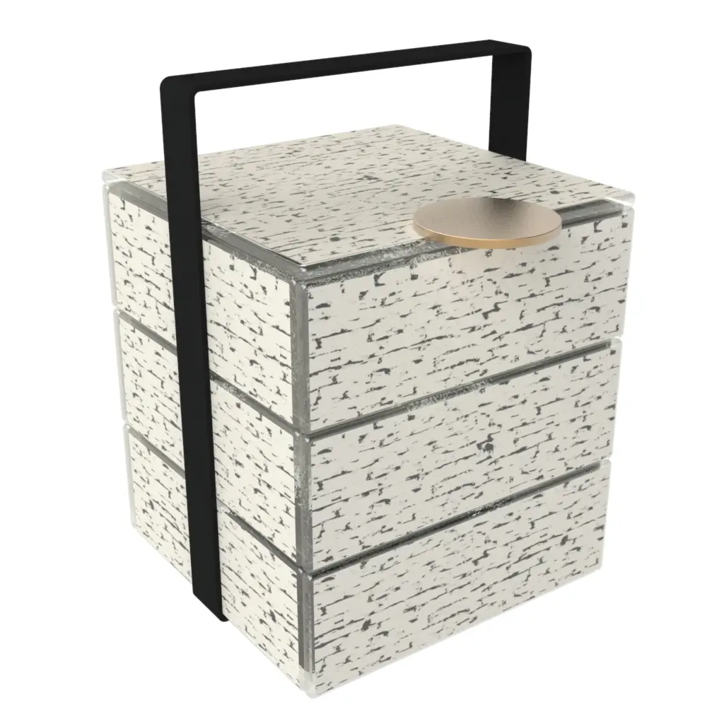 Luxury Picnic Basket in Birch White - Specialty Serveware - 3/4 View