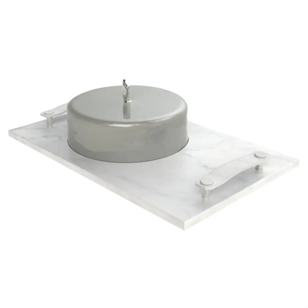 Marble Serving Tray in Dark Silver Gray - Welcome Amenities - 3/4 View