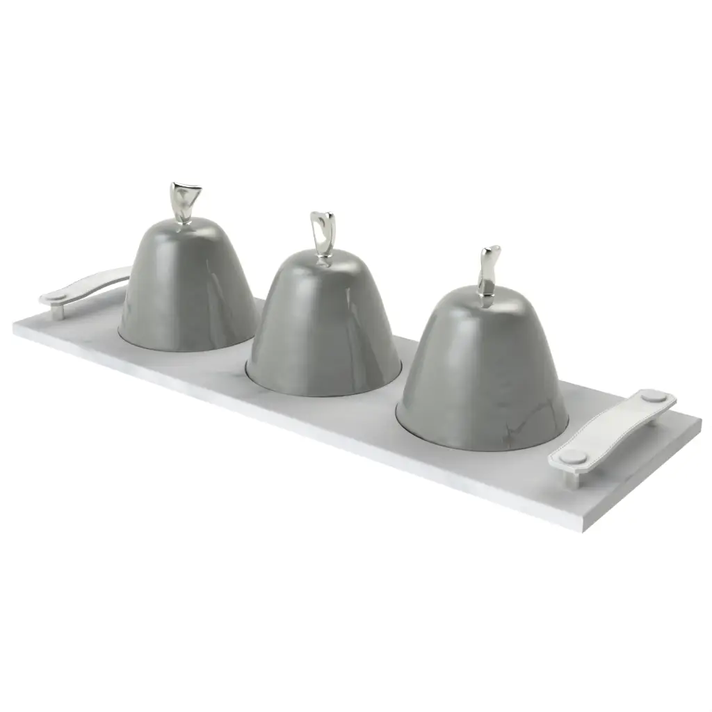 Marble Serving Tray in Dark Silver Gray - Welcome Amenities - 3/4 View
