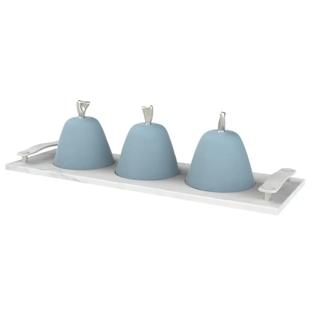 Marble Serving Tray in Light Blue - Welcome Amenities - 3/4 View