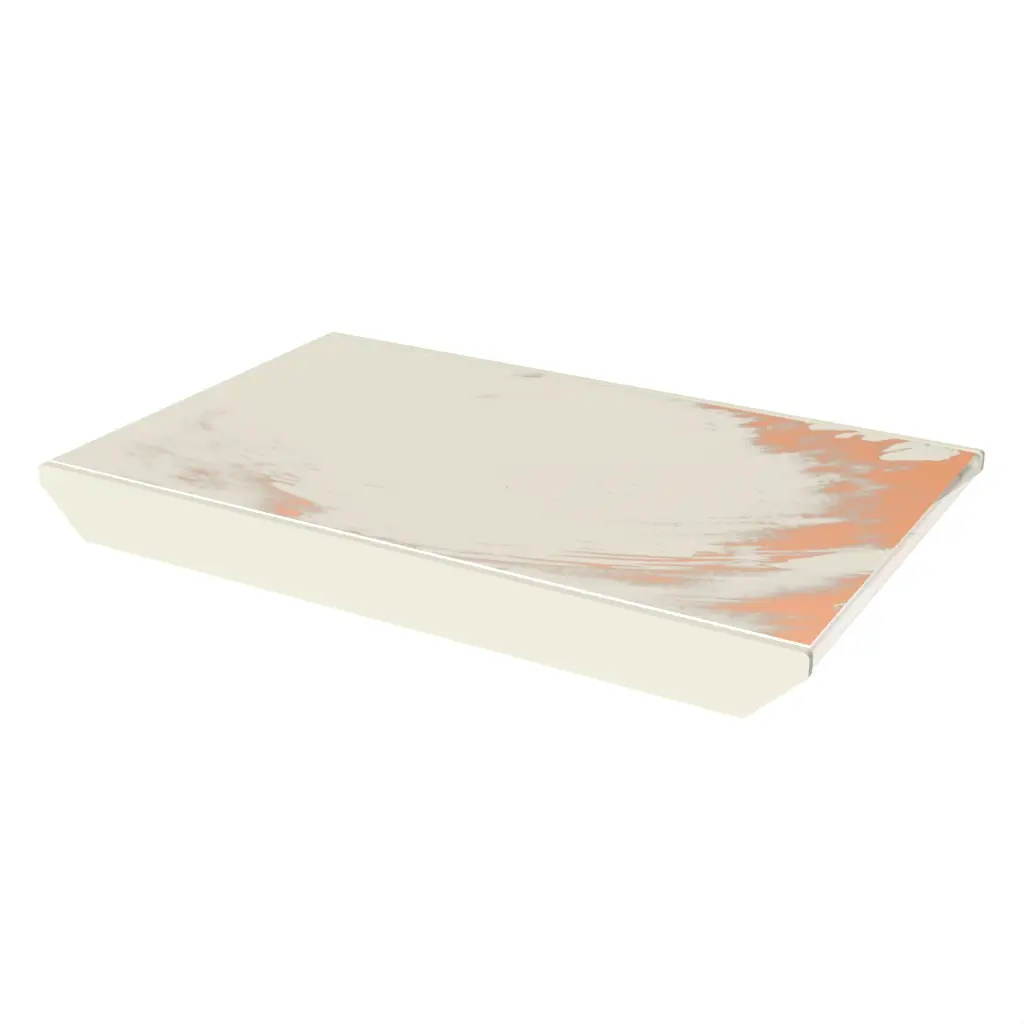 Modern Accent Tray in Birch White - Hotel Room Decor - 3/4 View