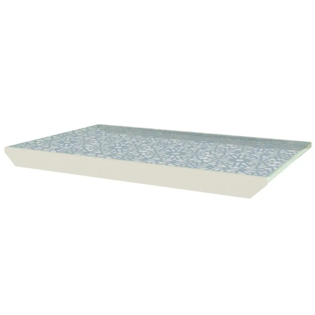 Modern Accent Tray in Light Blue - Hotel Room Decor - 3/4 View